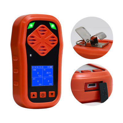 CE draagbare multi-gasdetectoren 4 in 1 met LCD-scherm / oplaadbare lithiumbatterie