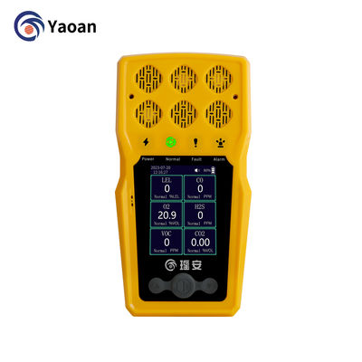 Draagbare multi-gasdetector van type 6-in-1 Alarm Handheld C2H4 CO2 Carbon Monoxide Gas Leak Detector