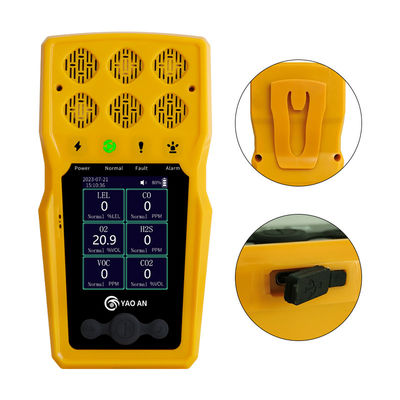 Draagbare multi-gasanalysator 6 in 1 EX CO2 CO2 O2 NO2 H2S VOC NH3 6 Gasdetector met pomp