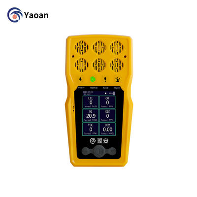CE ATEX 6 in 1 draagbare gasdetector CO CO2 H2S CL2 NH3 CH4 NO2 H2 multi-gasdetector