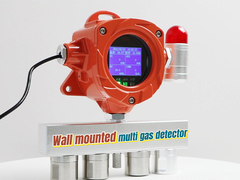Industriële muur gemonteerde 4 in 1 vaste multi gas detector met temperatuur vochtigheid sensor